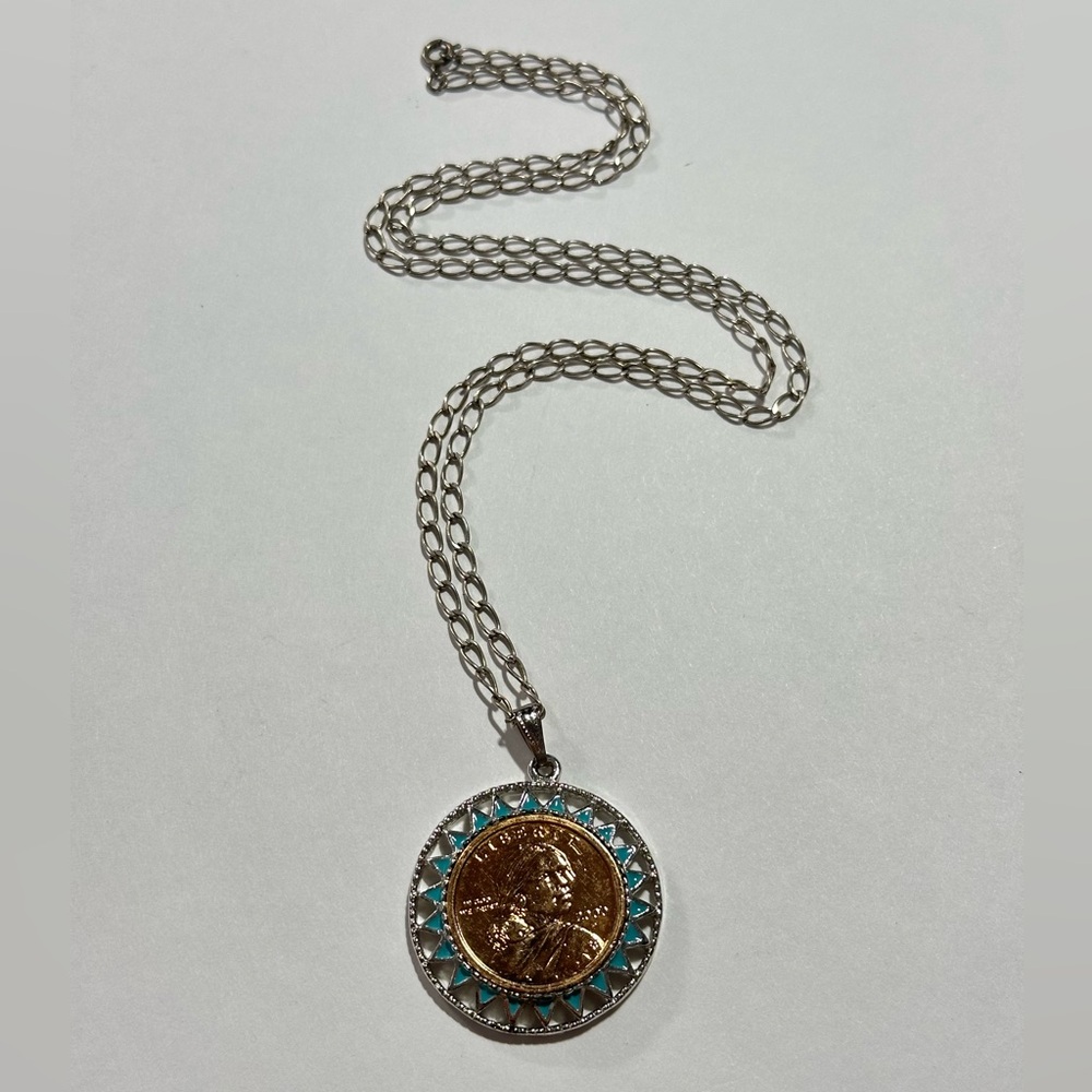 2000 Sacagawea Dollar Coin Necklace Native American American Currency Old Money